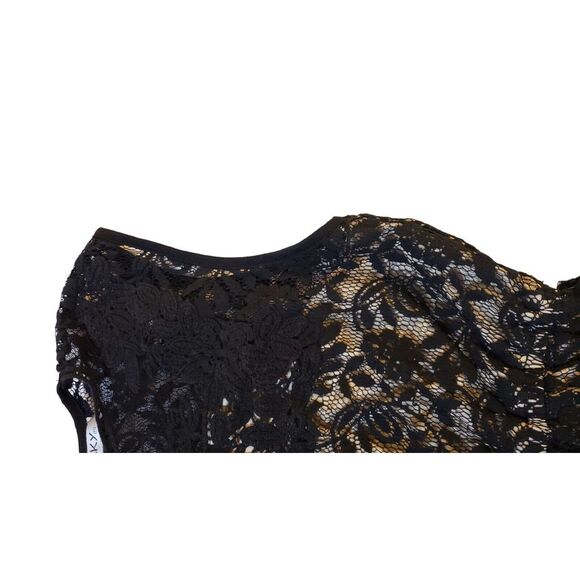 Pinky Ivory Black‎ Lace Crew Neck Sleeveless Mini Fit & Flare Dress Women Size M - Picture 5 of 14